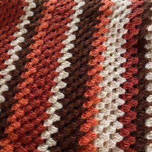 Crochet Blanket with Stripes